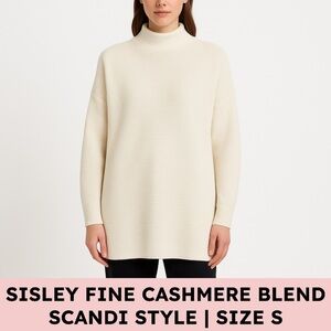 Sisley Fine Cashmere Blend Sweater Scandinavian Knit S